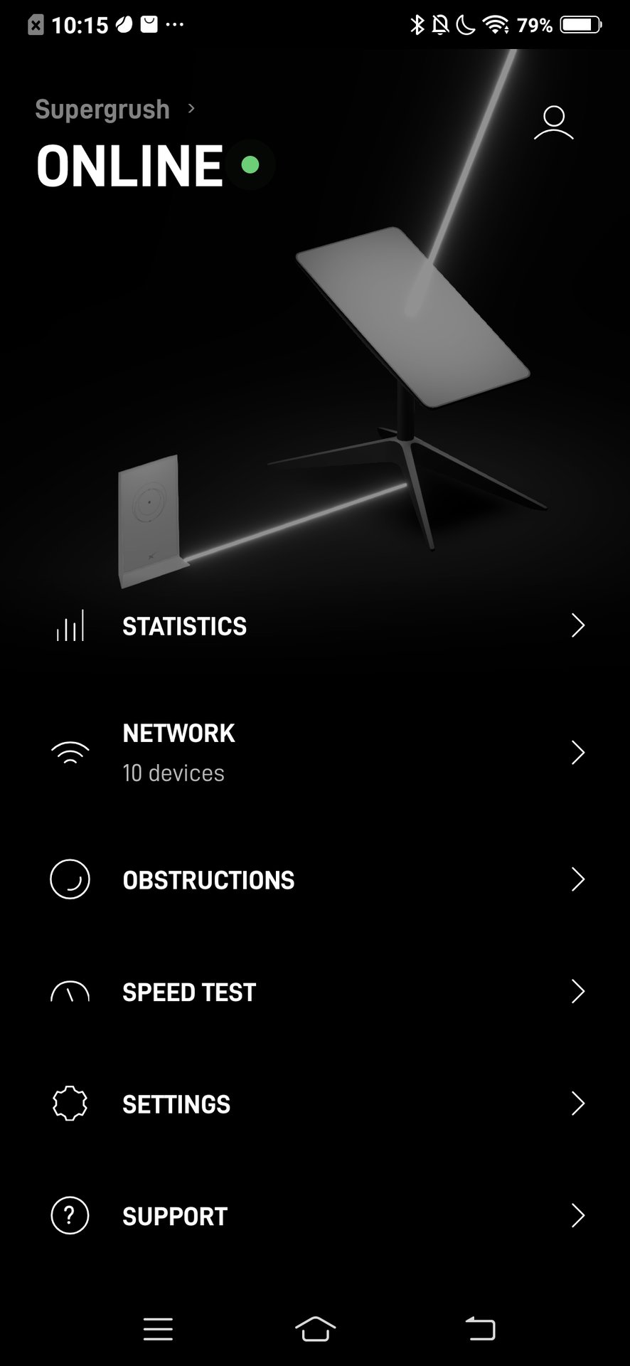 Kiểm tra vật cản trong ứng dụng Starlink